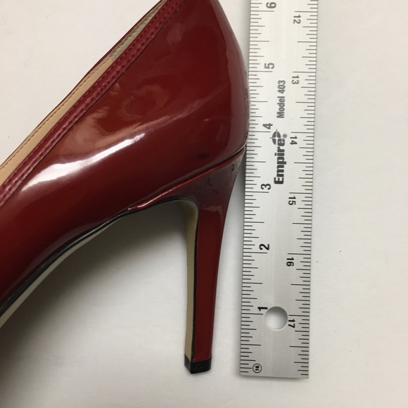 Enzo Angliolini Red Leather Peep Toe Pumps Heels Size 10.5 - Picture 11 of 12